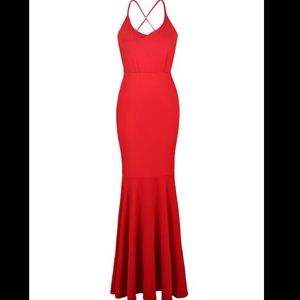 Zaful Red Mermaid Maxi Dress NWOT